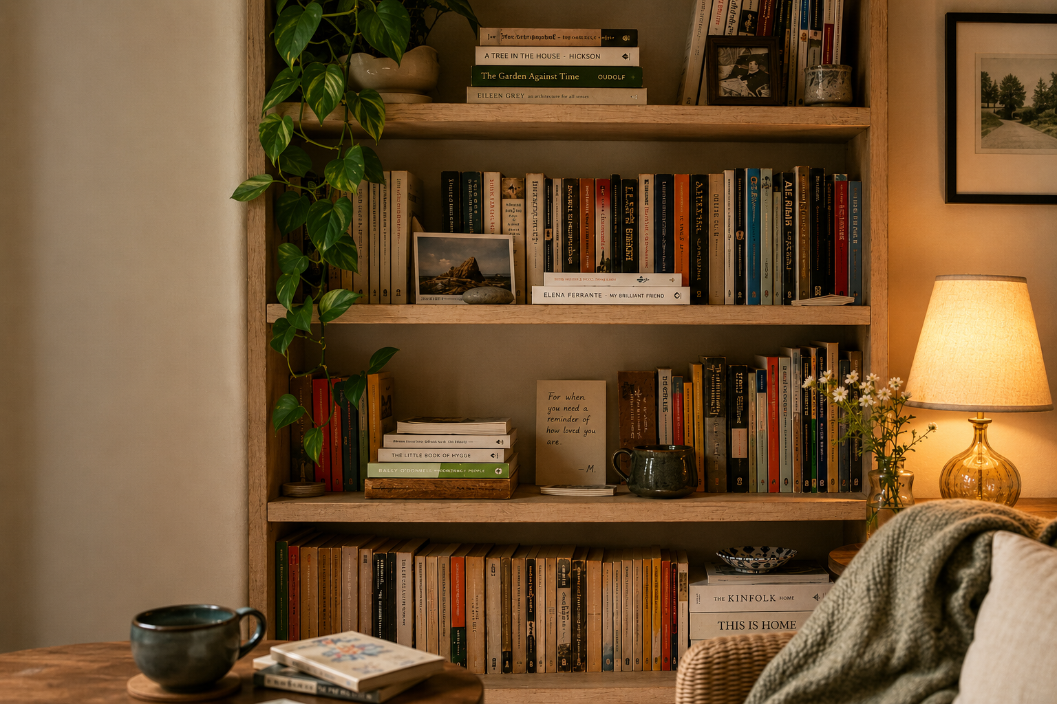 A well-loved bookshelf